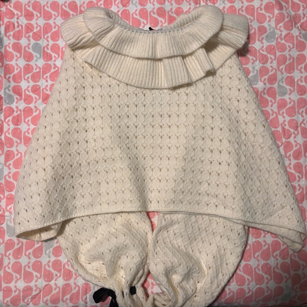 NWT ZARA Bloggers Fav Cream Alpaca Blend Ruffle Collar Bishop Sleeve Sweater M - Picture 11 of 11